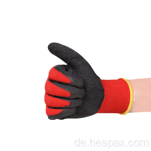 Hespax Custom Crinkle Latex beschichtetes Handschuh nahtlos